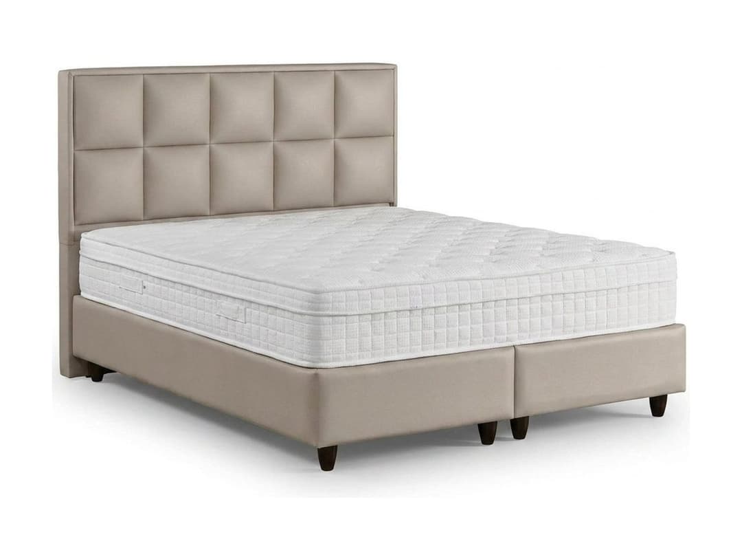 Opbergboxspring Mees kunstleer Taupe 140x200 cm
