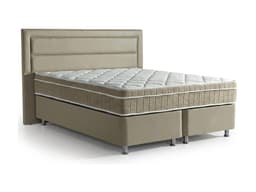Opbergboxspring Stijn kunstleer Taupe 140x200 cm