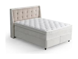 Opbergboxspring Puck Beige 140x200 cm