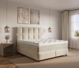 Opbergboxspring Nine Beige 160x200 cm