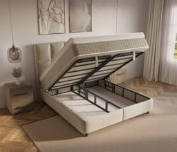 Opbergboxspring Nine Beige 160x200 cm