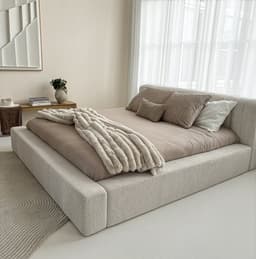 Bed met opbergruimte Evi Beige 140x200 cm