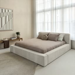 Bed met opbergruimte Evi Beige 140x200 cm