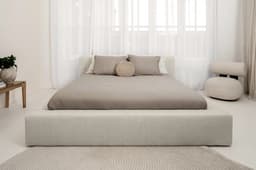 Bed met opbergruimte Evi Beige 140x200 cm