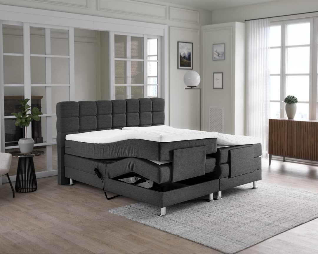 Elektrische boxspring Ivar Antraciet 140x200 cm