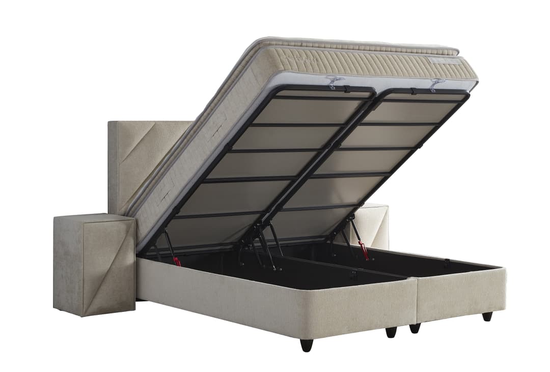 Opbergboxspring Silke Beige 160x200 cm