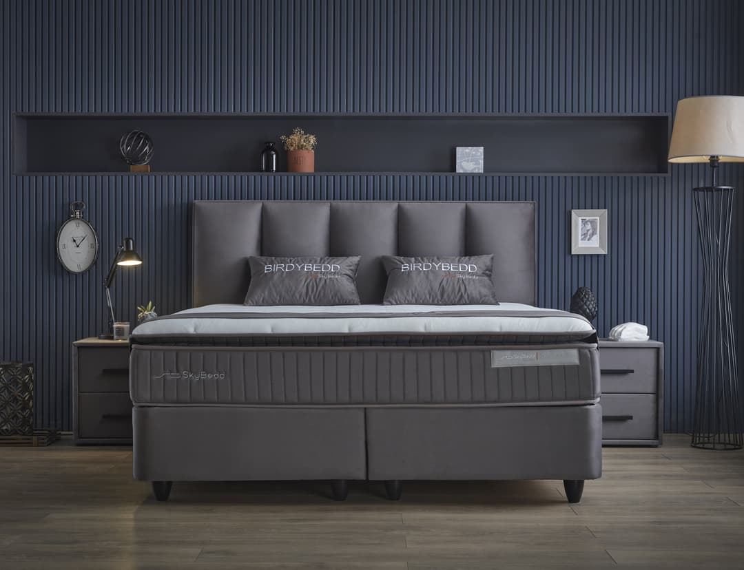 Opbergboxspring Britt Antraciet 140x200 cm