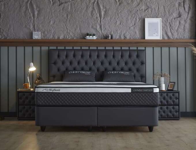 Opbergboxspring Cato Antraciet 90x200 cm