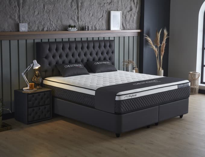 Opbergboxspring Cato Antraciet 90x200 cm