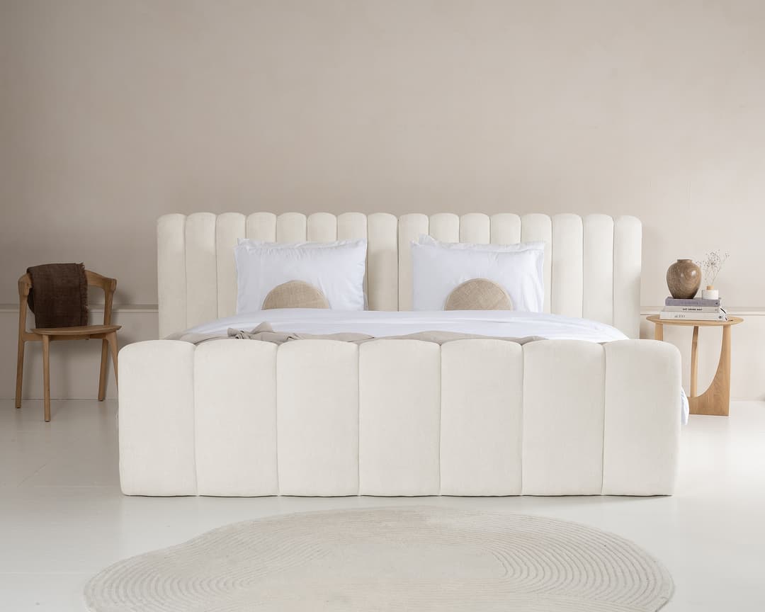 Gestoffeerd bed Noor Beige 160x200 cm