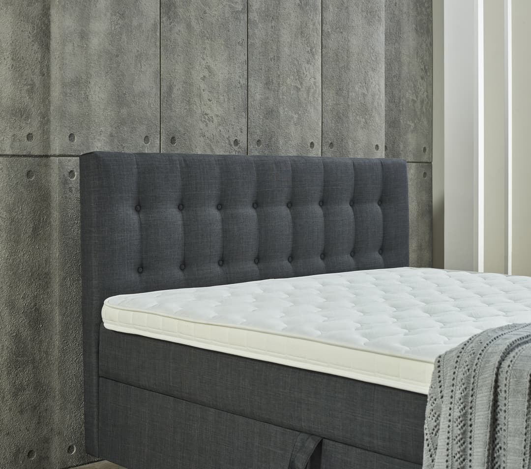 Opbergboxspring Sem Antraciet met voetbord 160x200 cm