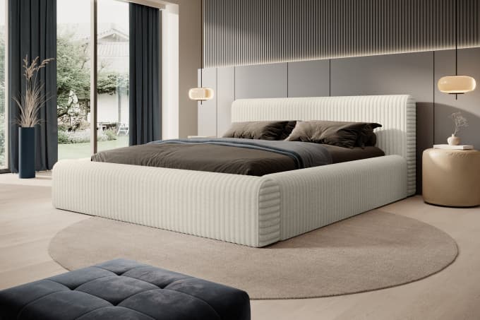 Bed met opbergruimte Veerle Beige 140x200 cm