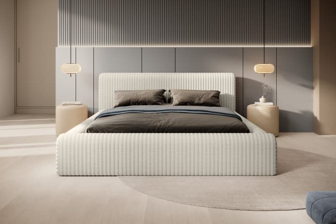 Bed met opbergruimte Veerle Beige 140x200 cm