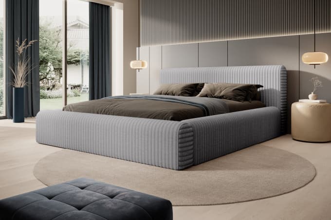 Bed met opbergruimte Veerle Grijs 140x200 cm