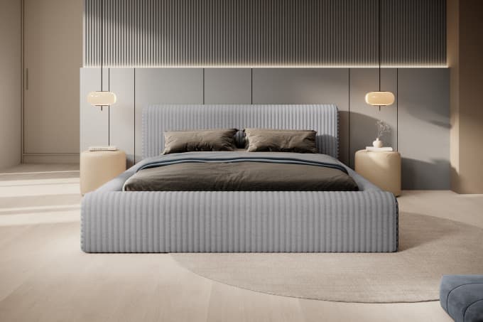 Bed met opbergruimte Veerle Grijs 140x200 cm