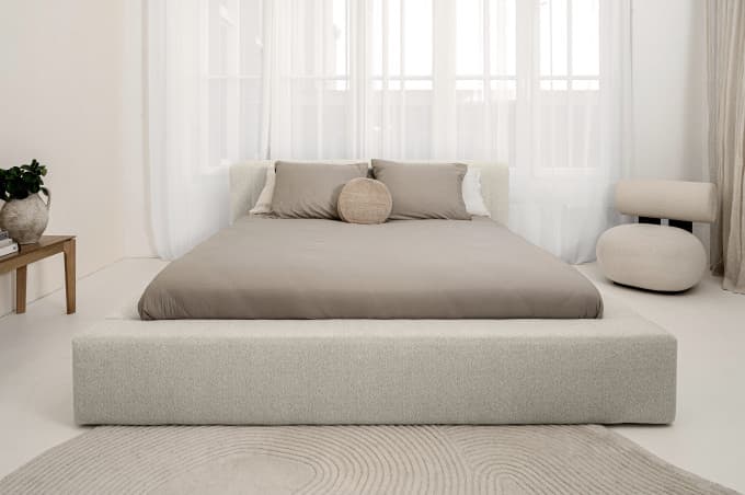 Bed met opbergruimte Evi Beige 180x200 cm