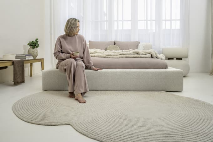 Bed met opbergruimte Evi Beige 180x200 cm