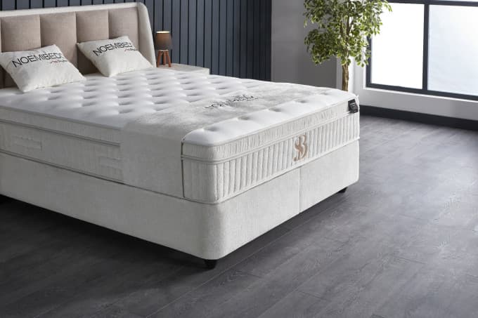 Opbergboxspring Noa Beige 140x200 cm
