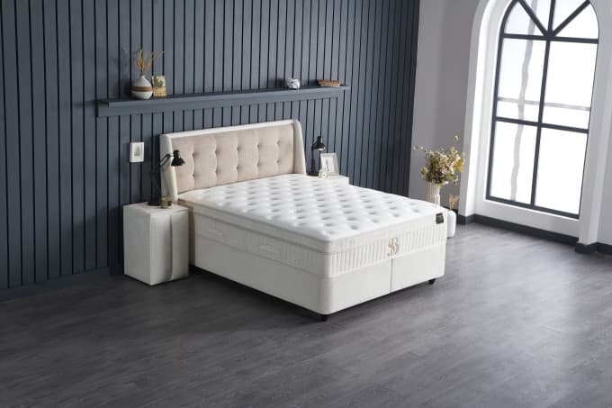 Opbergboxspring Puck Beige