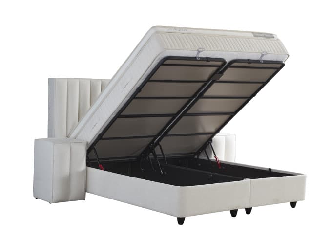 Opbergboxspring Wende Beige 140x200 cm