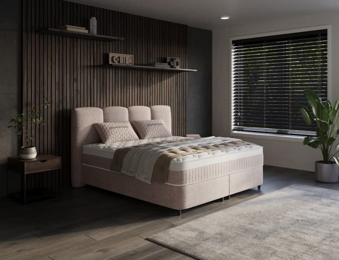 Opbergboxspring Anna Taupe 160x200 cm