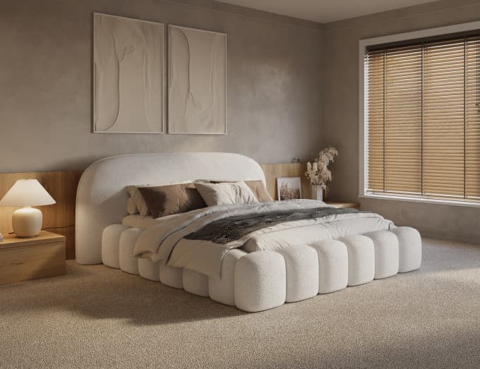 Bed met opbergruimte Sofie Off-white 160x200 cm