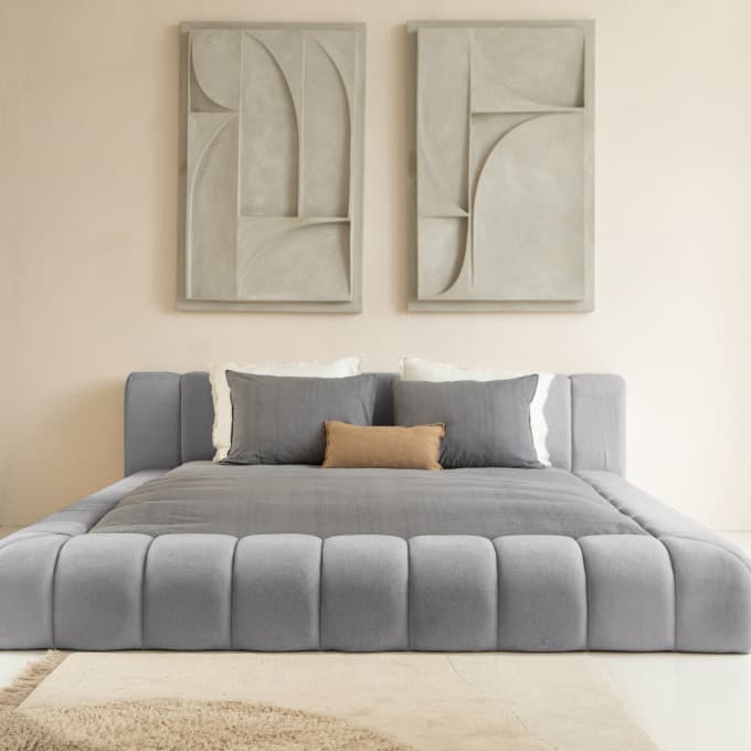 Gestoffeerd bed Lieke Grijs 160x200 cm