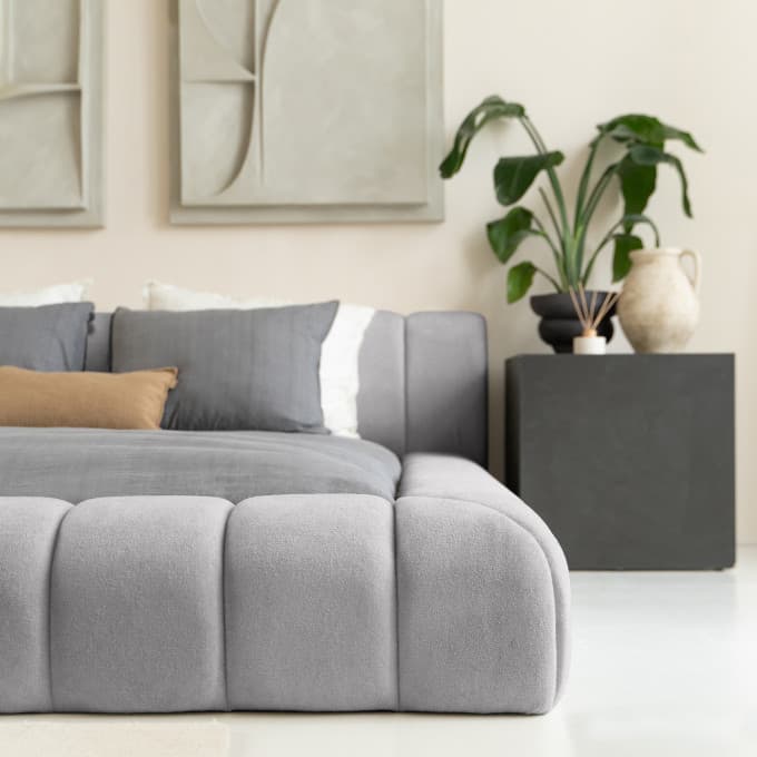 Gestoffeerd bed Lieke Grijs 160x200 cm
