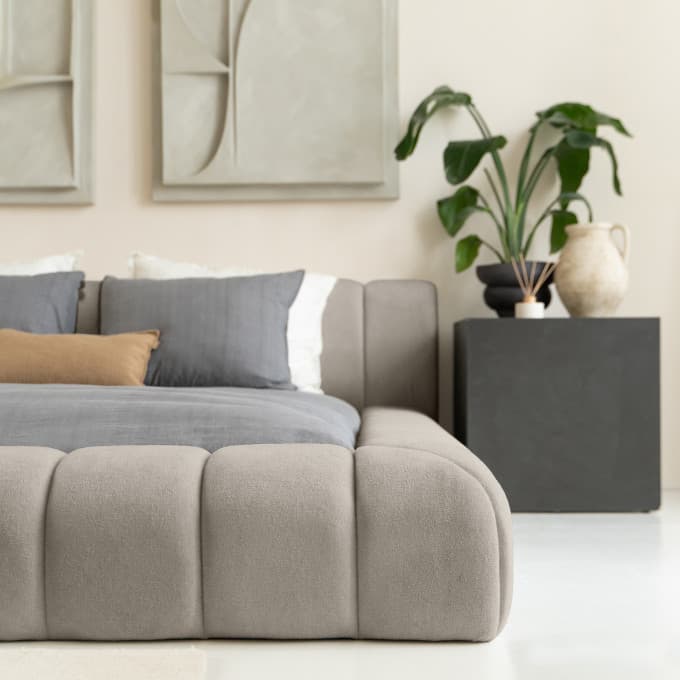 Gestoffeerd bed Lieke Cappuccino 180x200 cm