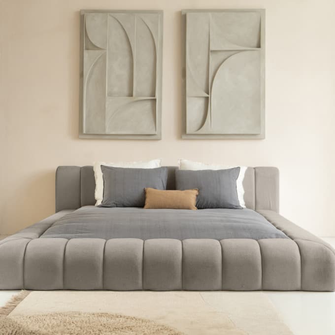 Gestoffeerd bed Lieke Cappuccino 180x200 cm