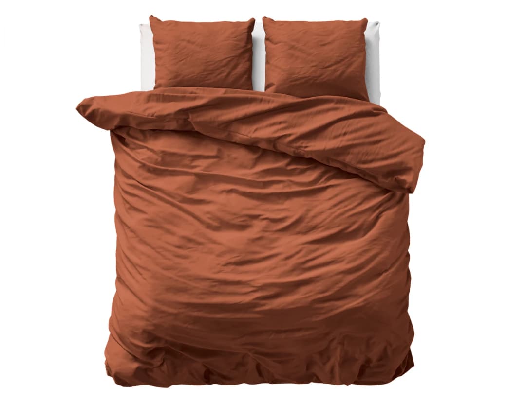 Dekbedovertrek Frea Bruin 140x200/220 cm