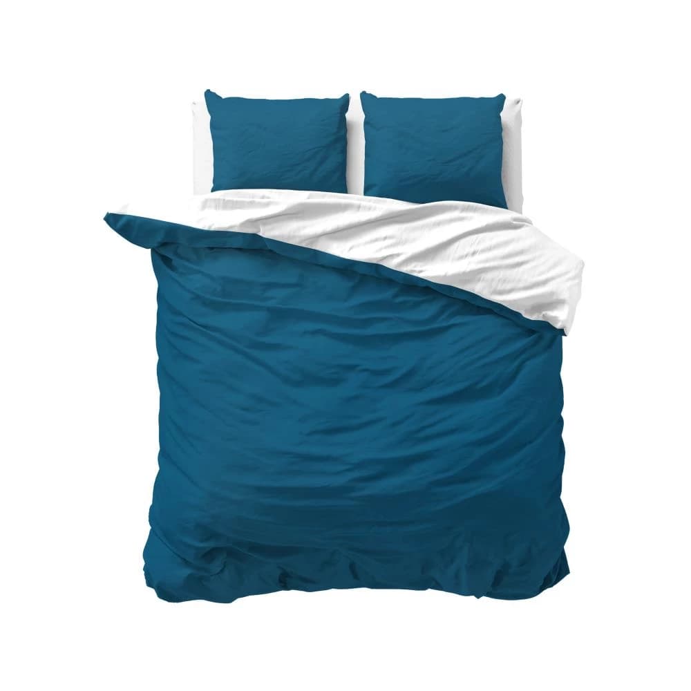 Dekbedovertrek Frank Wit/Marineblauw 240x200/220 cm