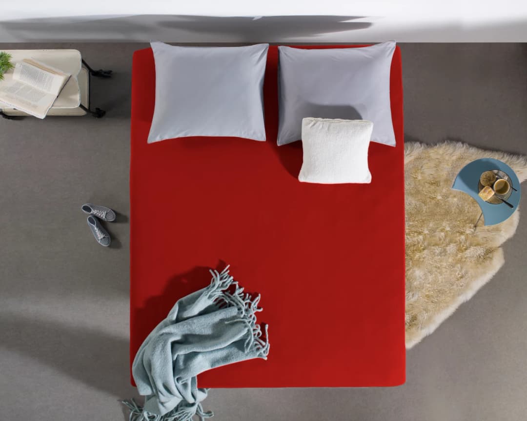 Hoeslaken Keimpe Rood 100x200 cm
