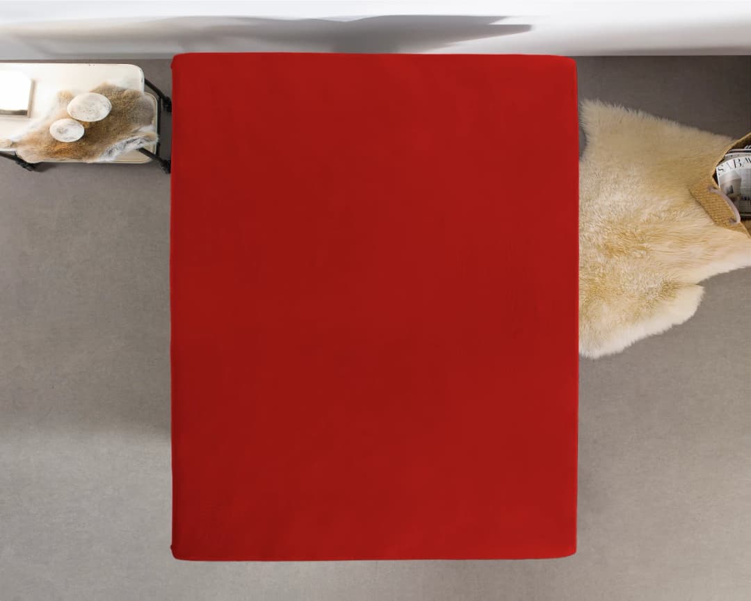 Hoeslaken Keimpe Rood 100x200 cm