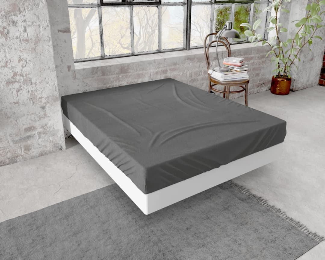 Hoeslaken Kille Antraciet 140x200/210 cm