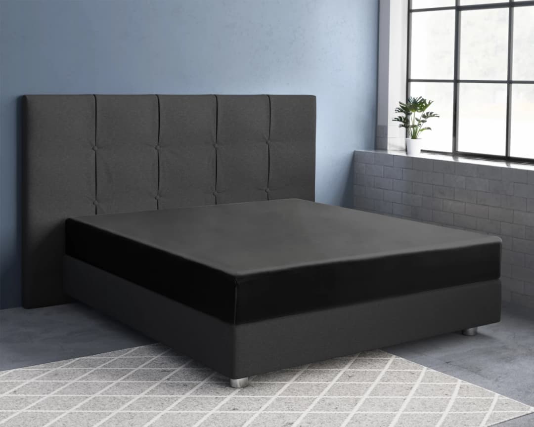 Hoeslaken Kuno Zwart 80x200 cm