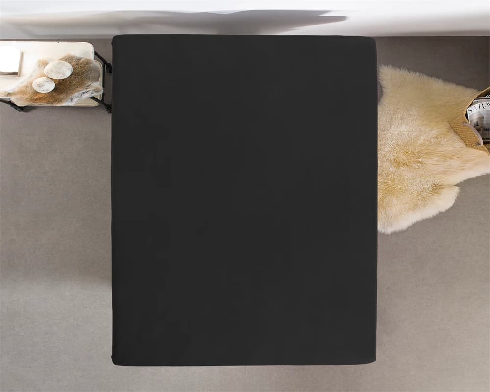 Hoeslaken Kaj Zwart 100x220 cm