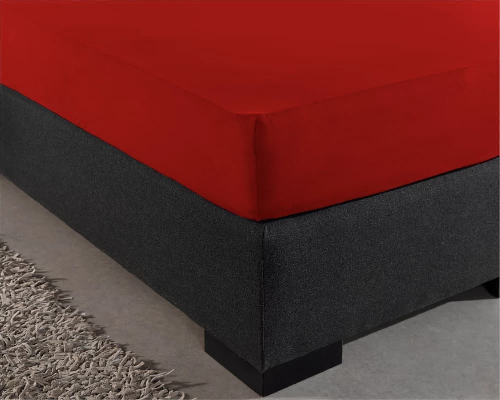 Hoeslaken Kaj Rood 140x200/220 cm