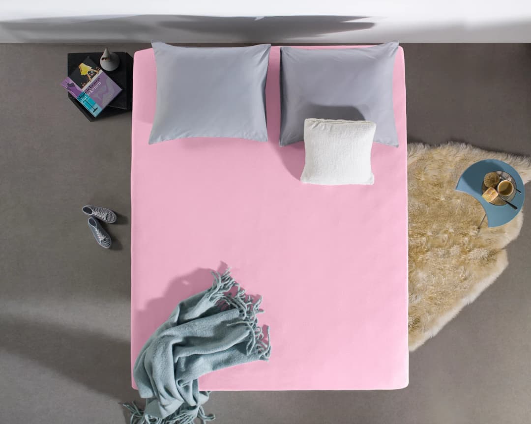 Hoeslaken Kaj Roze 140x200/220 cm