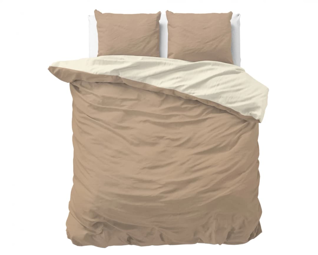 Dekbedovertrek Frank Creme/Taupe 240x200/220 cm