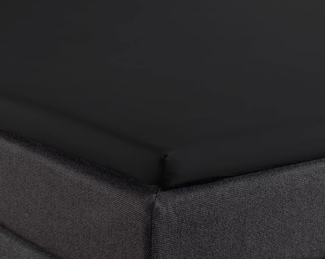 Hoeslaken Lammert Zwart 160x210 cm