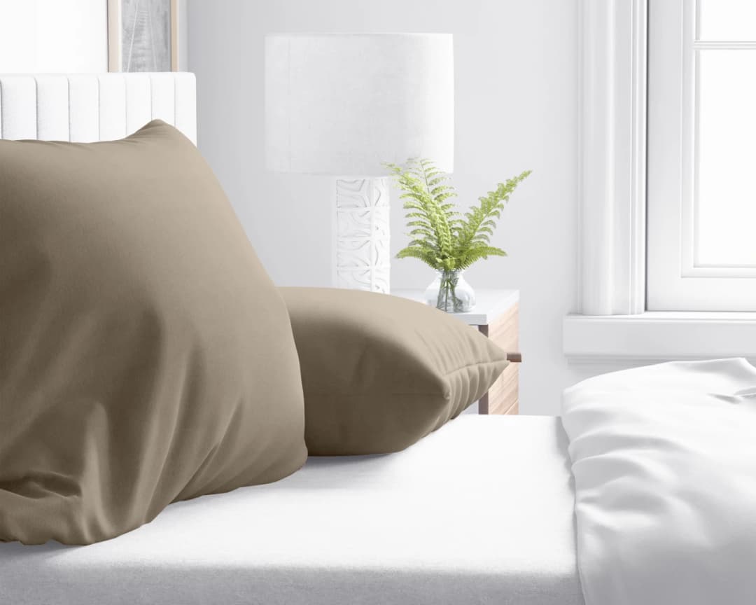 Kussenslopen Loet (set van 2) Taupe 60x70 cm