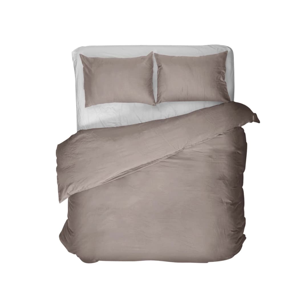 Dekbedovertrek Job Taupe 200x200/260 cm