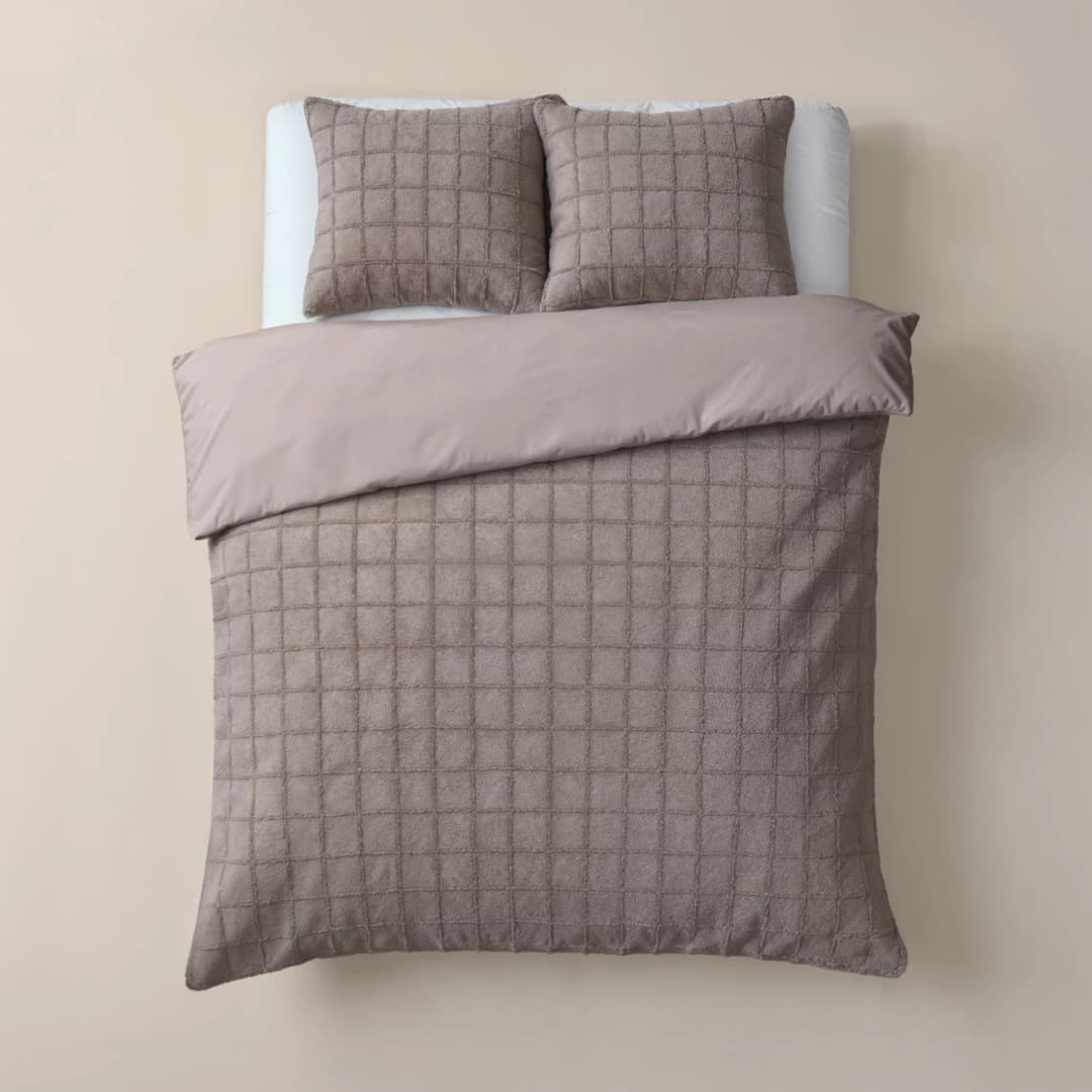 Dekbedovertrek Kade Taupe 140x200/220 cm