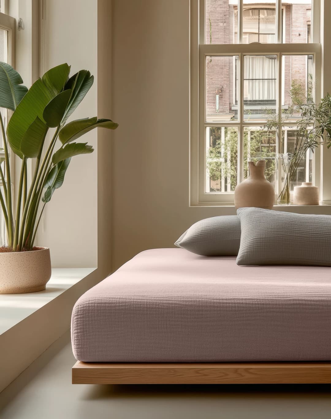 Hoeslaken Kootje Blush roze 90x200 cm