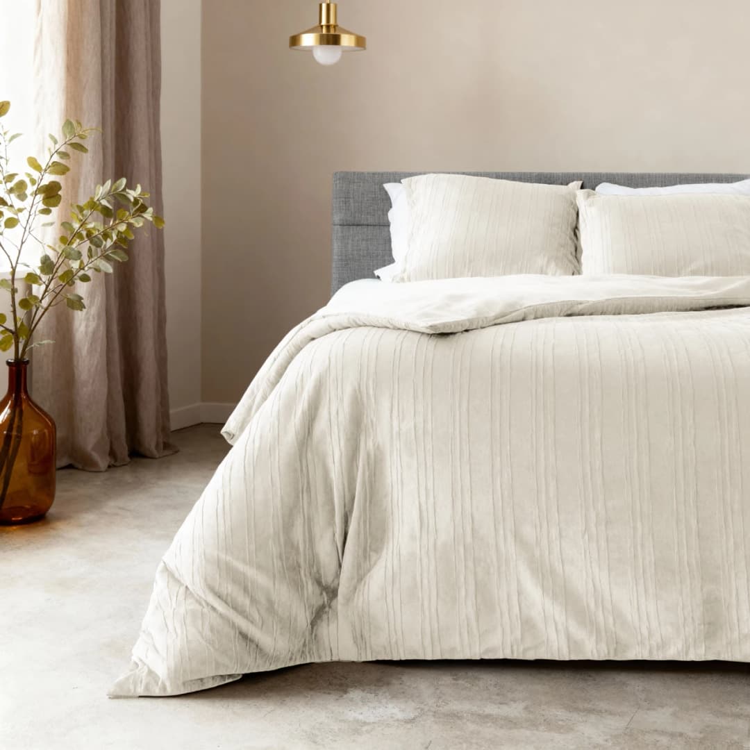 Dekbedovertrek Gino Beige 140x200/220 cm