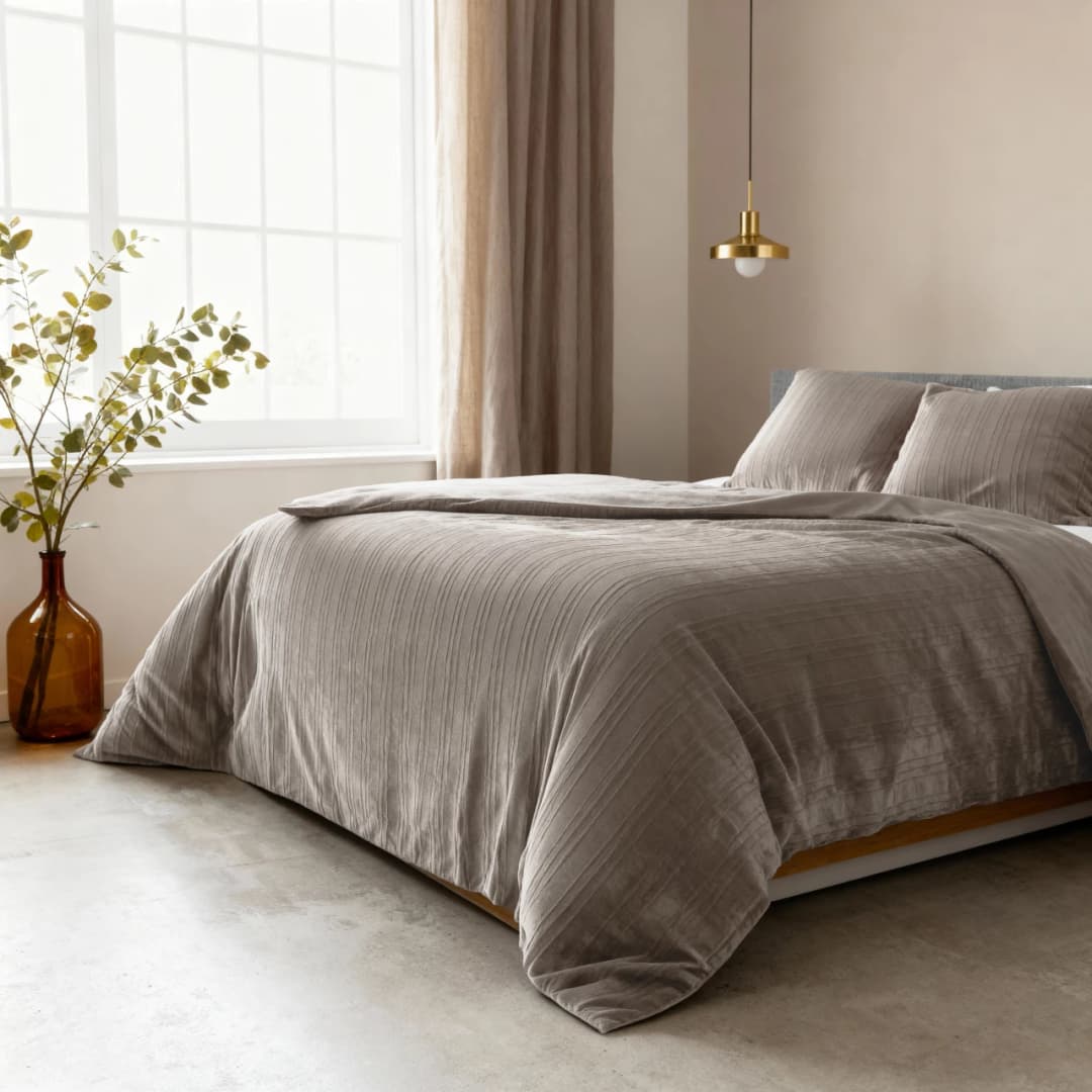 Dekbedovertrek Gino Taupe/Grijs 140x200/220 cm
