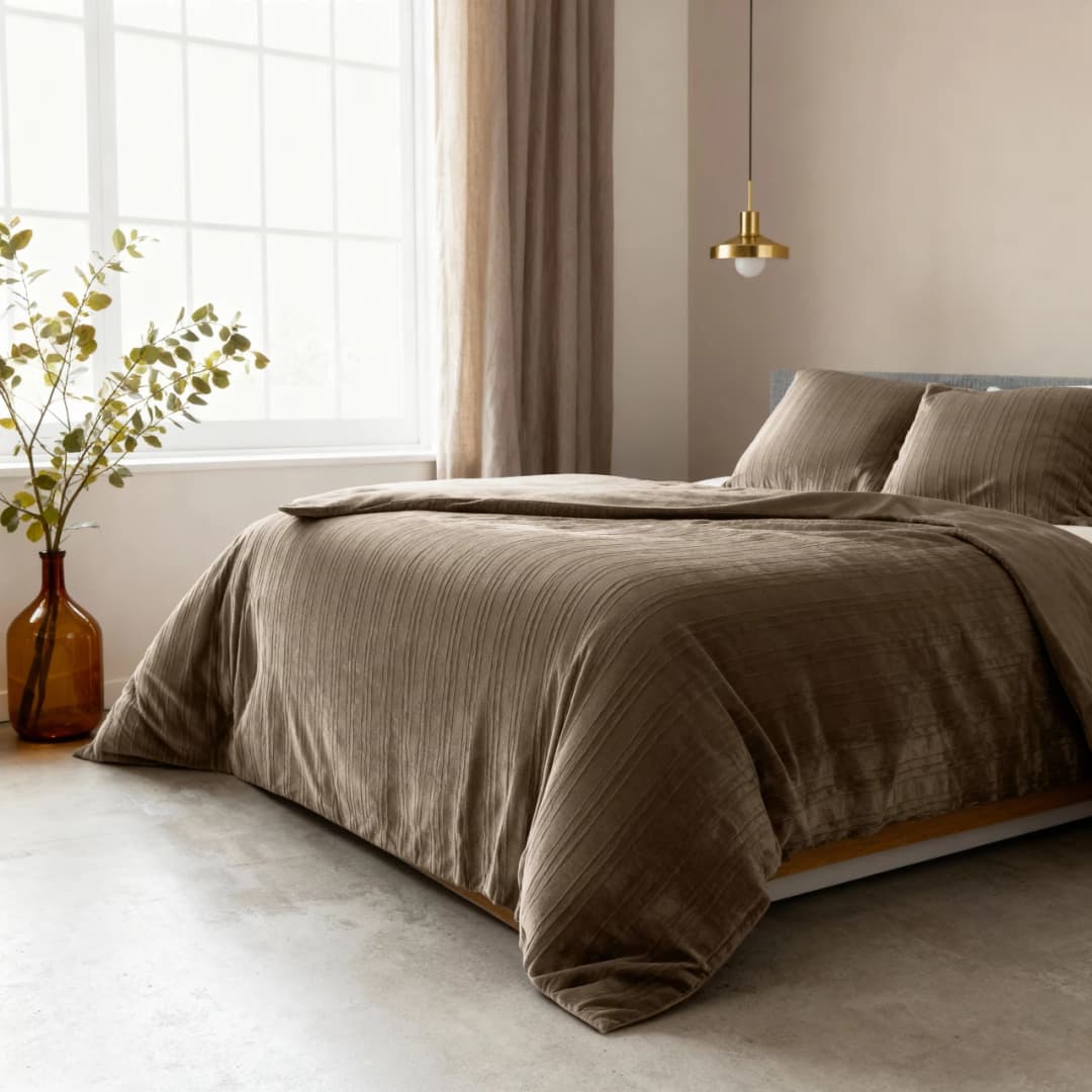 Dekbedovertrek Gino Taupe 240x200/220 cm