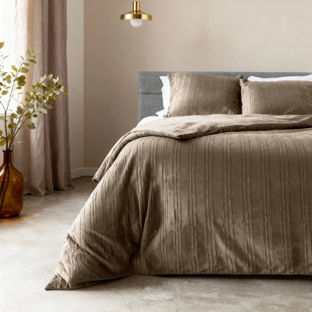 Dekbedovertrek Gino Taupe 240x200/220 cm
