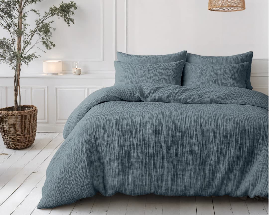 Wasbaar dekbed Lena mousseline Groen 240x200 cm